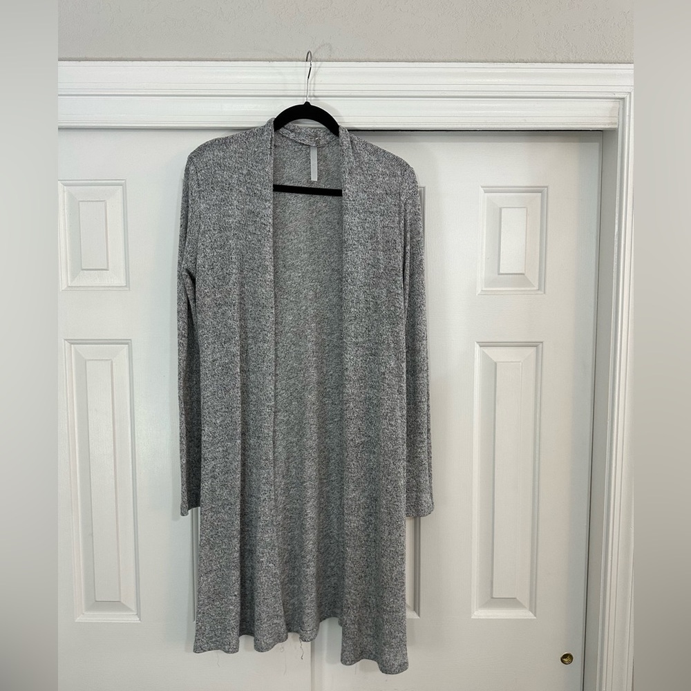 Grey Heathered duster cardigan